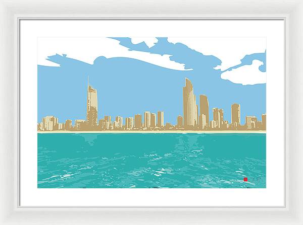 Surfers Paradise Skyline - Framed Print - vrmediadecor.vrmedia.com.au