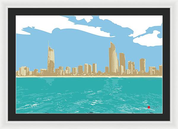 Surfers Paradise Skyline - Framed Print - vrmediadecor.vrmedia.com.au
