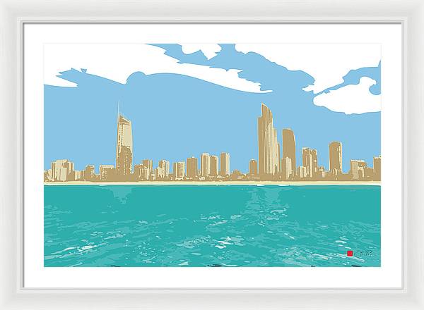 Surfers Paradise Skyline - Framed Print - vrmediadecor.vrmedia.com.au