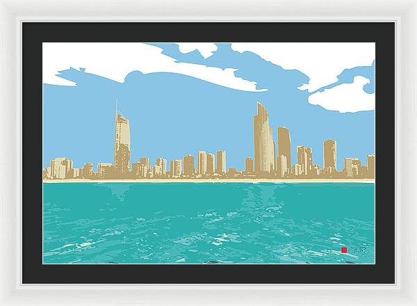 Surfers Paradise Skyline - Framed Print - vrmediadecor.vrmedia.com.au