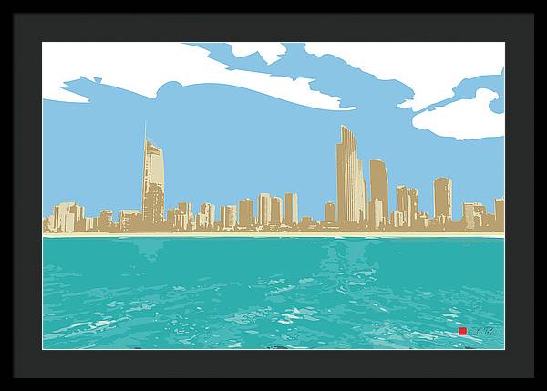 Surfers Paradise Skyline - Framed Print - vrmediadecor.vrmedia.com.au