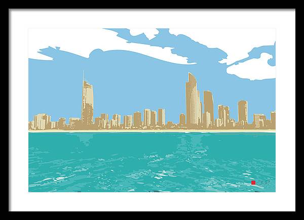 Surfers Paradise Skyline - Framed Print - vrmediadecor.vrmedia.com.au