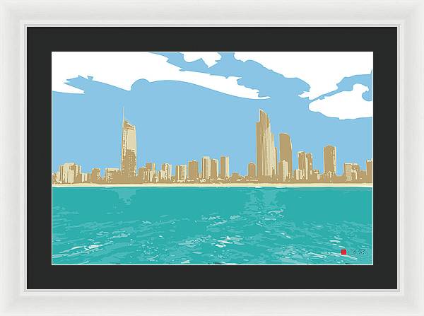 Surfers Paradise Skyline - Framed Print - vrmediadecor.vrmedia.com.au