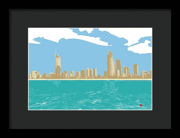 Surfers Paradise Skyline - Framed Print - vrmediadecor.vrmedia.com.au