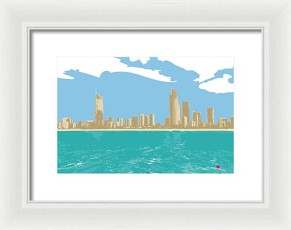 Surfers Paradise Skyline - Framed Print - vrmediadecor.vrmedia.com.au