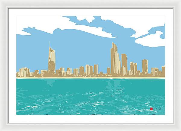 Surfers Paradise Skyline - Framed Print - vrmediadecor.vrmedia.com.au