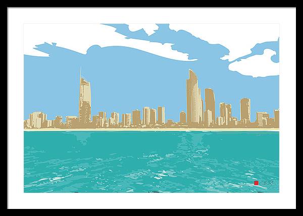 Surfers Paradise Skyline - Framed Print - vrmediadecor.vrmedia.com.au
