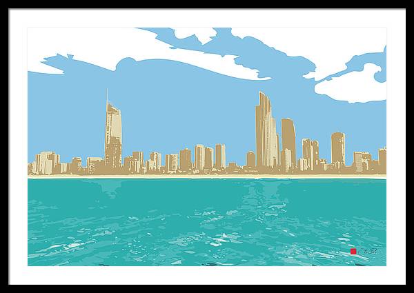 Surfers Paradise Skyline - Framed Print - vrmediadecor.vrmedia.com.au
