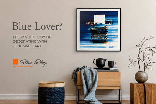 Wall art and a description about how choosing the colour blue describes what the colour says about you