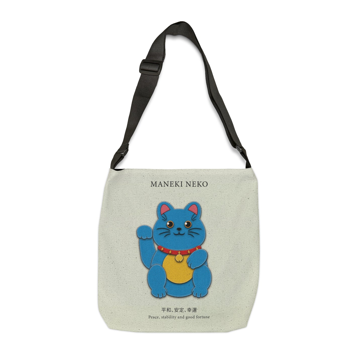 Blue Maneki Neko Adjustable Tote Bag