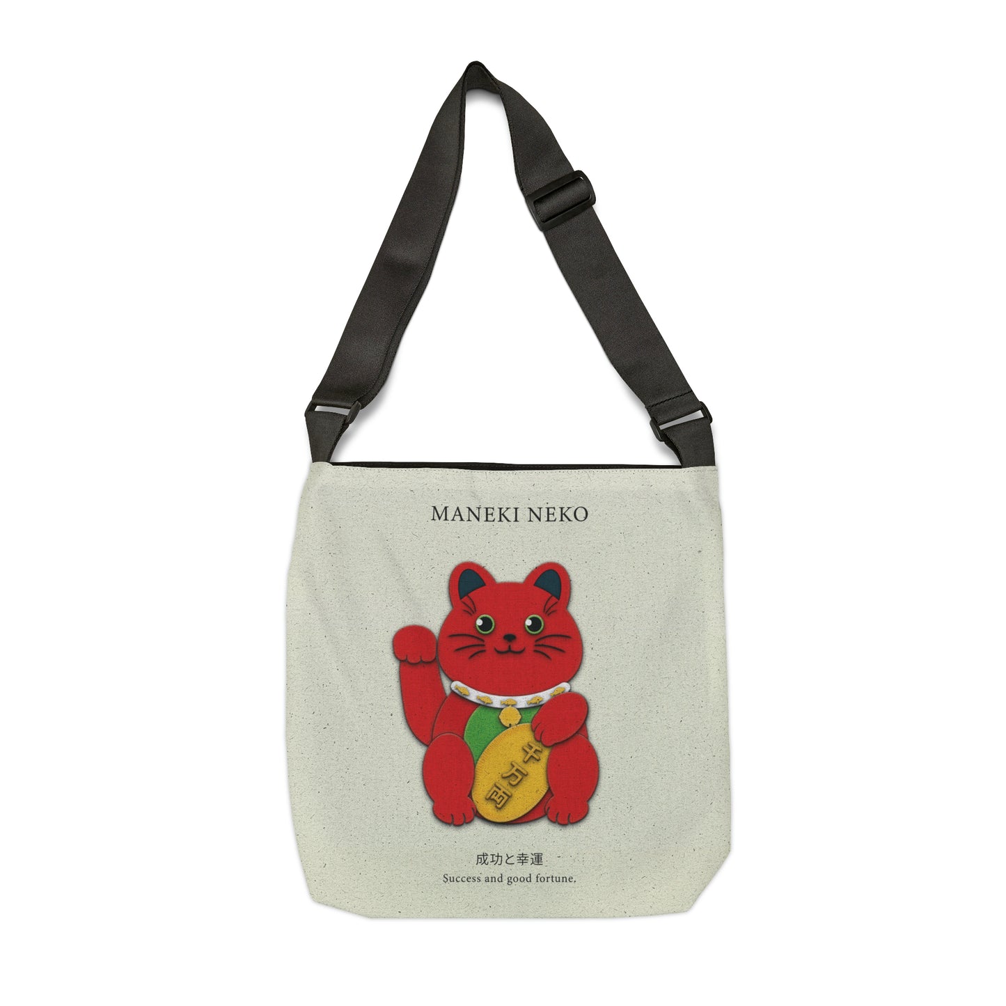 Red Maneki Neko Adjustable Tote Bag