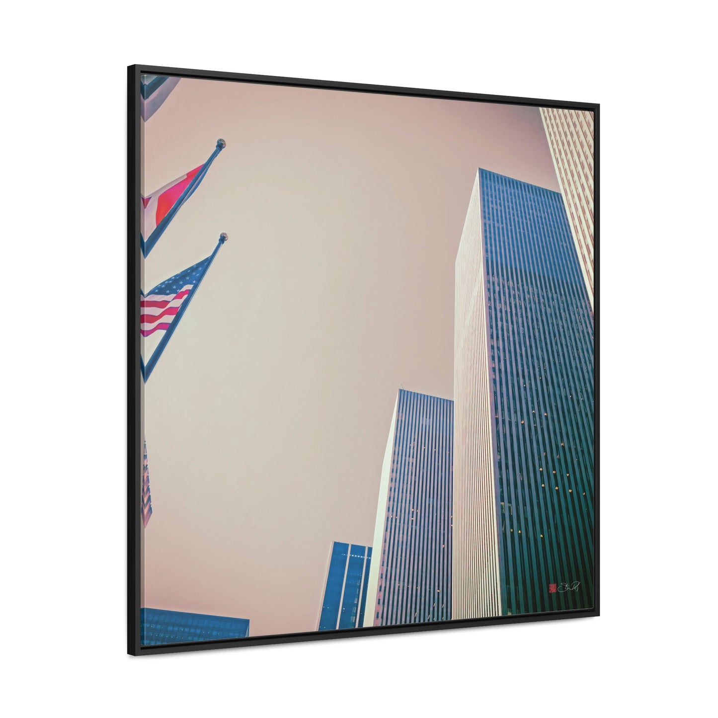 36x36" Framed Canvas Print: "Avenue of the Americas"