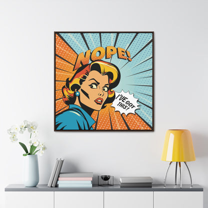 36x36" Framed Canvas Print "I've got this!"