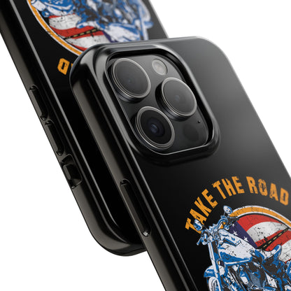 Take the road less traveled Black USA Version! Tough Phone Cases