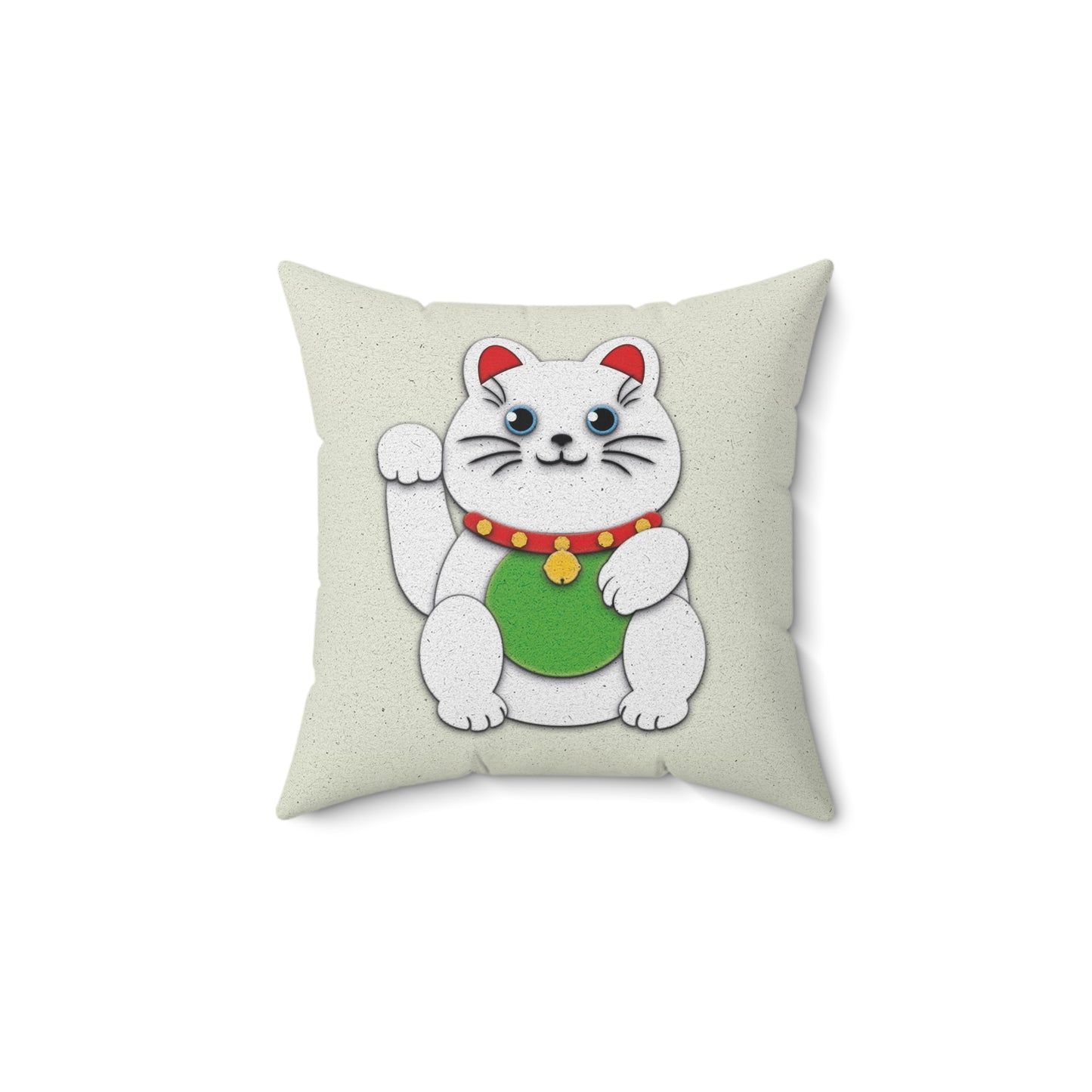 White Maneki-Neko - Throw Pillow