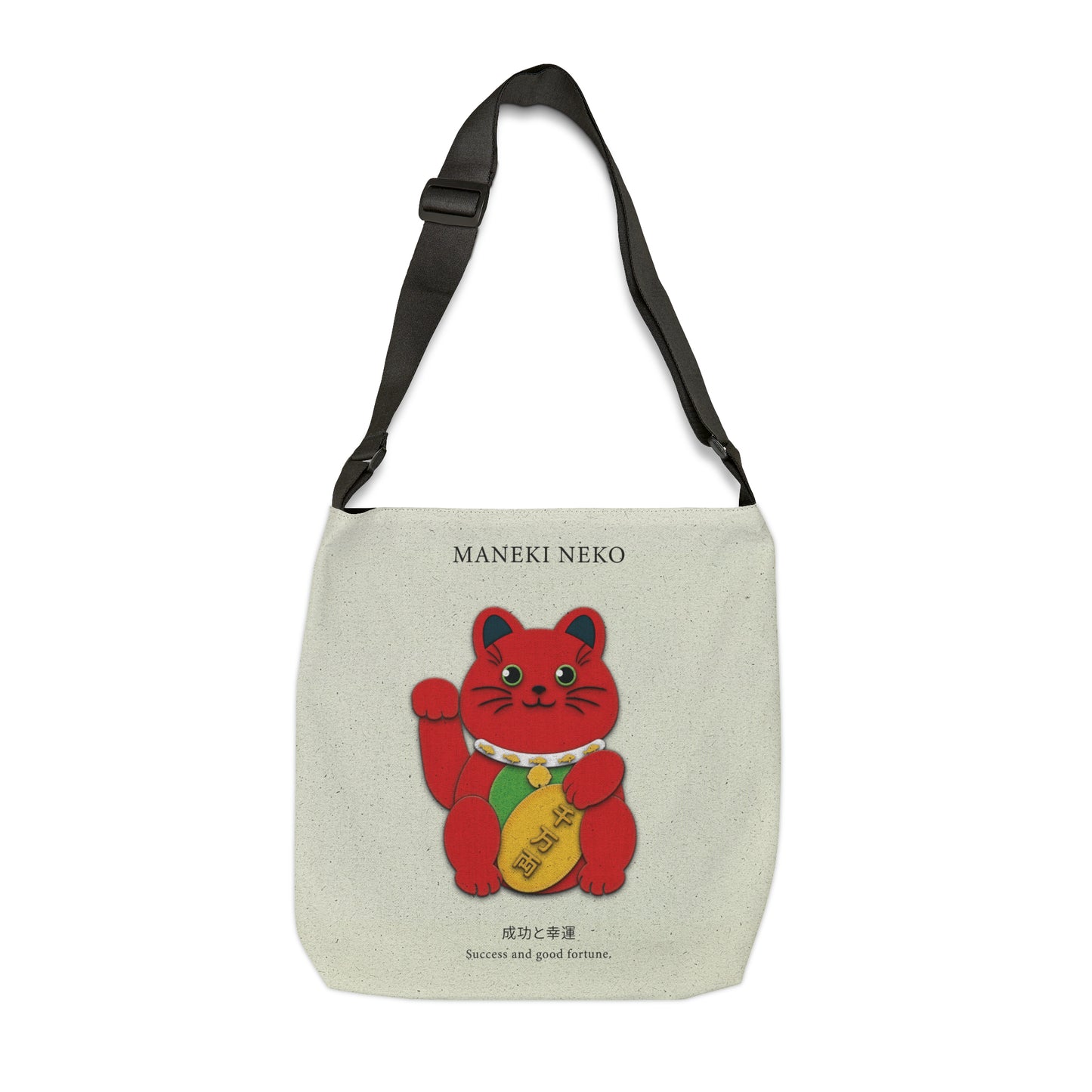 Red Maneki Neko Adjustable Tote Bag