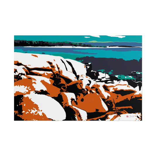 Bay of Fires - Minimalist Art Rolled Poster