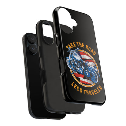 Take the road less traveled Black USA Version! Tough Phone Cases
