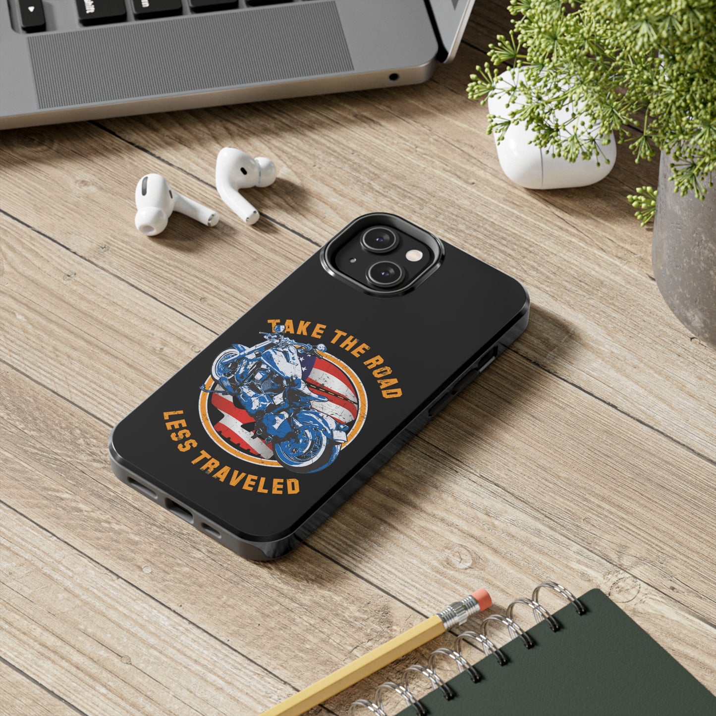 Take the road less traveled Black USA Version! Tough Phone Cases