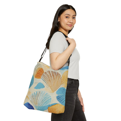 Collecting Shells Adjustable Tote Bag