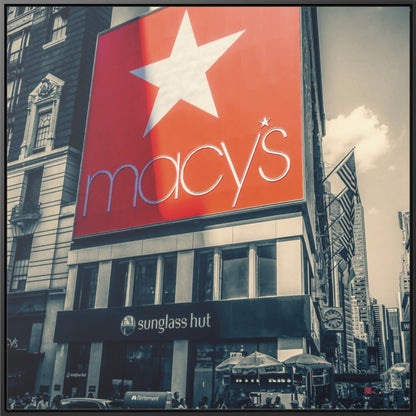 36x36" Framed Canvas Print: "Iconic Macy's Department Store New York"