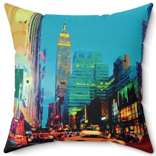 Penn Station NYC Spun Polyester Square Pillow