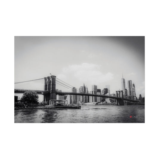 Long Island Brooklyn - Black & White Photography Art Rolled Poster