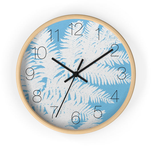 Tree Fern Blue Wall Clock