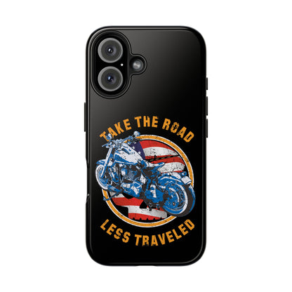 Take the road less traveled Black USA Version! Tough Phone Cases