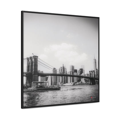 36x36" Framed Canvas Print: "Long Island, Brooklyn, BW"