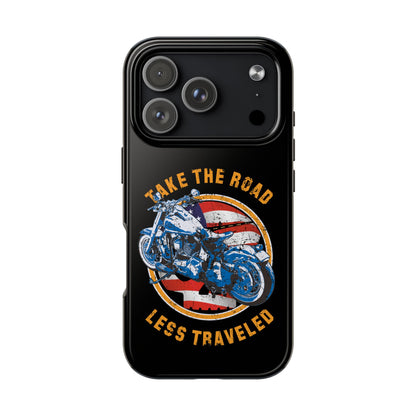 Take the road less traveled Black USA Version! Tough Phone Cases