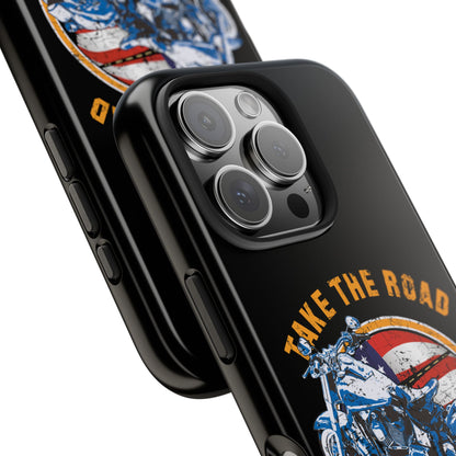 Take the road less traveled Black USA Version! Tough Phone Cases