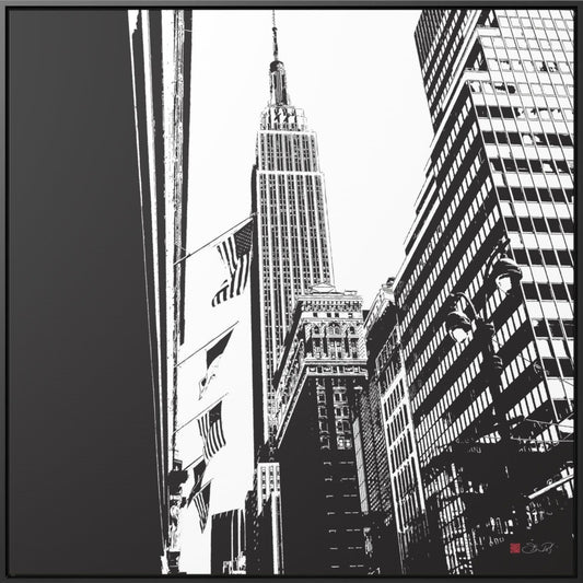 36x36" Framed Canvas Print: "Empire State Building New York"