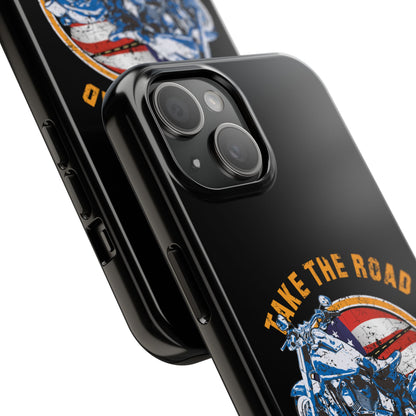 Take the road less traveled Black USA Version! Tough Phone Cases
