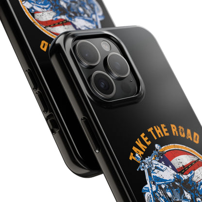 Take the road less traveled Black USA Version! Tough Phone Cases