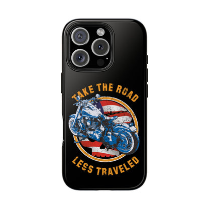 Take the road less traveled Black USA Version! Tough Phone Cases