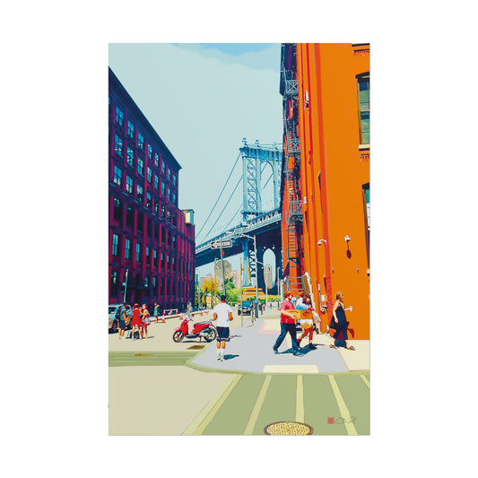 Summer in Dumbo - Minimalist Art Rolled Poster