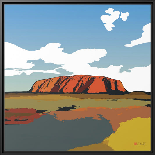 32x32" Framed Canvas: "Uluru Sunset. Northern Territory Australia"