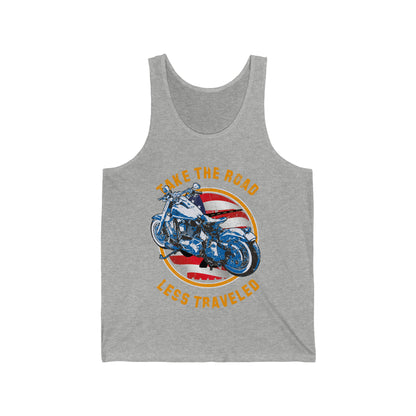 Take the road less traveled USA Version! Unisex Jersey Tank