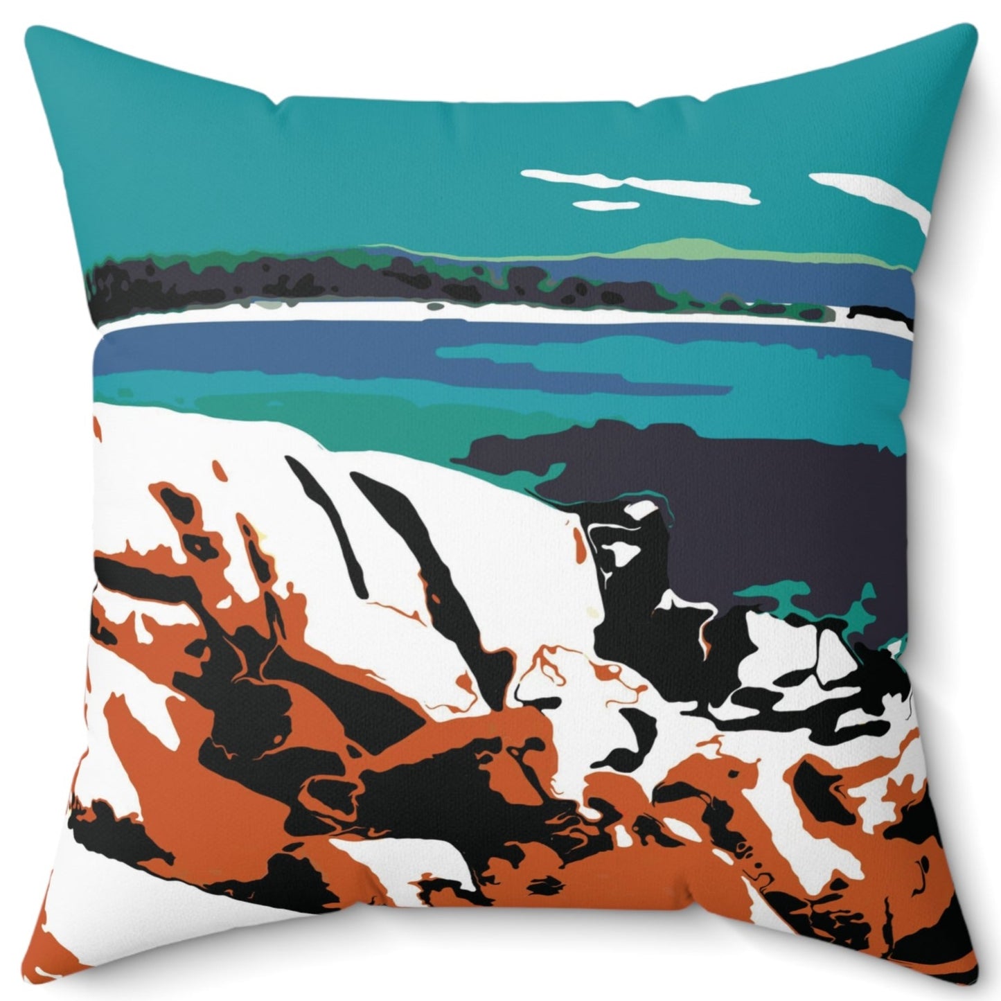 Bay of Fires Spun Polyester Square Pillow