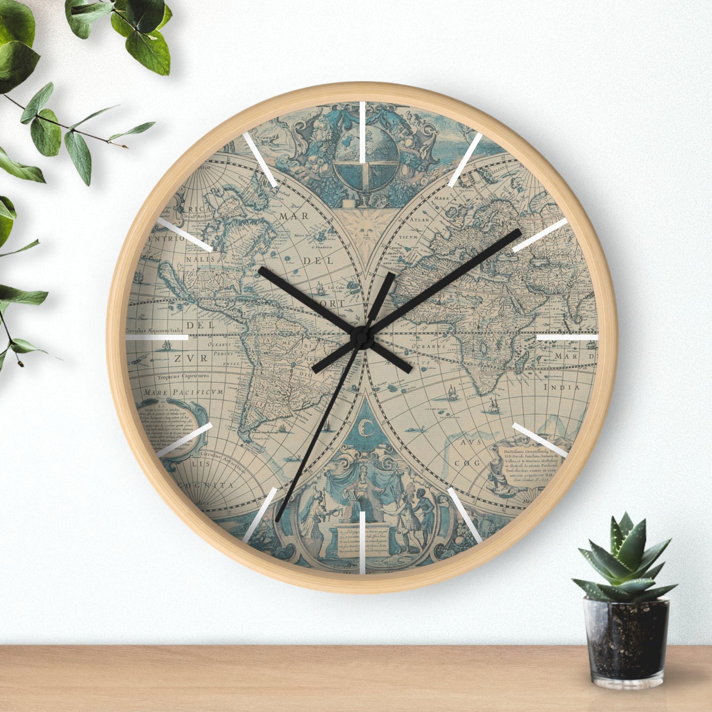 Mercator's Atlas French edition 1633. Wall Clock