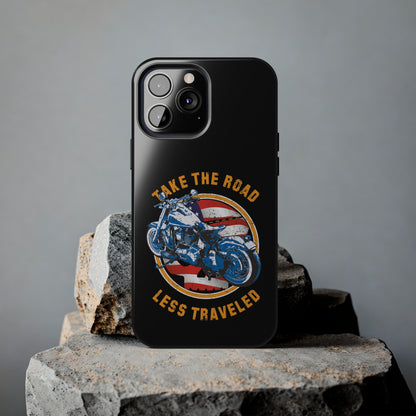 Take the road less traveled Black USA Version! Tough Phone Cases