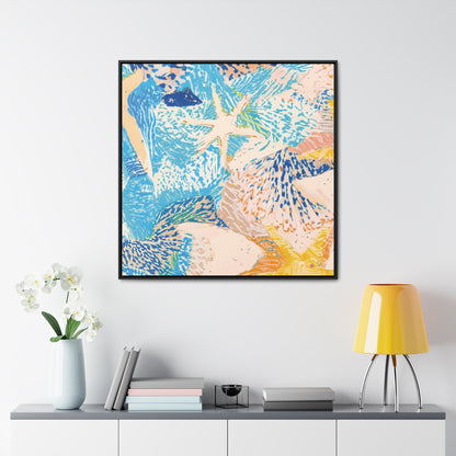 36x36" Framed Canvas Print: "Starfish"