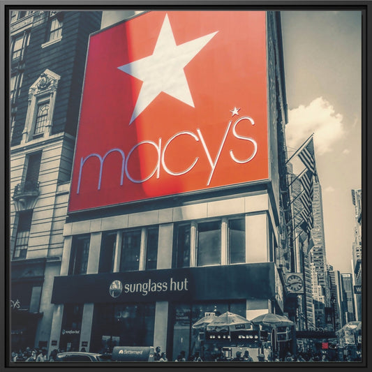 32x32" Framed Canvas: "Iconic Macy's Department Store New York"