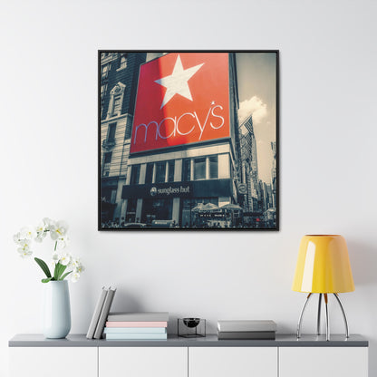 36x36" Framed Canvas Print: "Iconic Macy's Department Store New York"