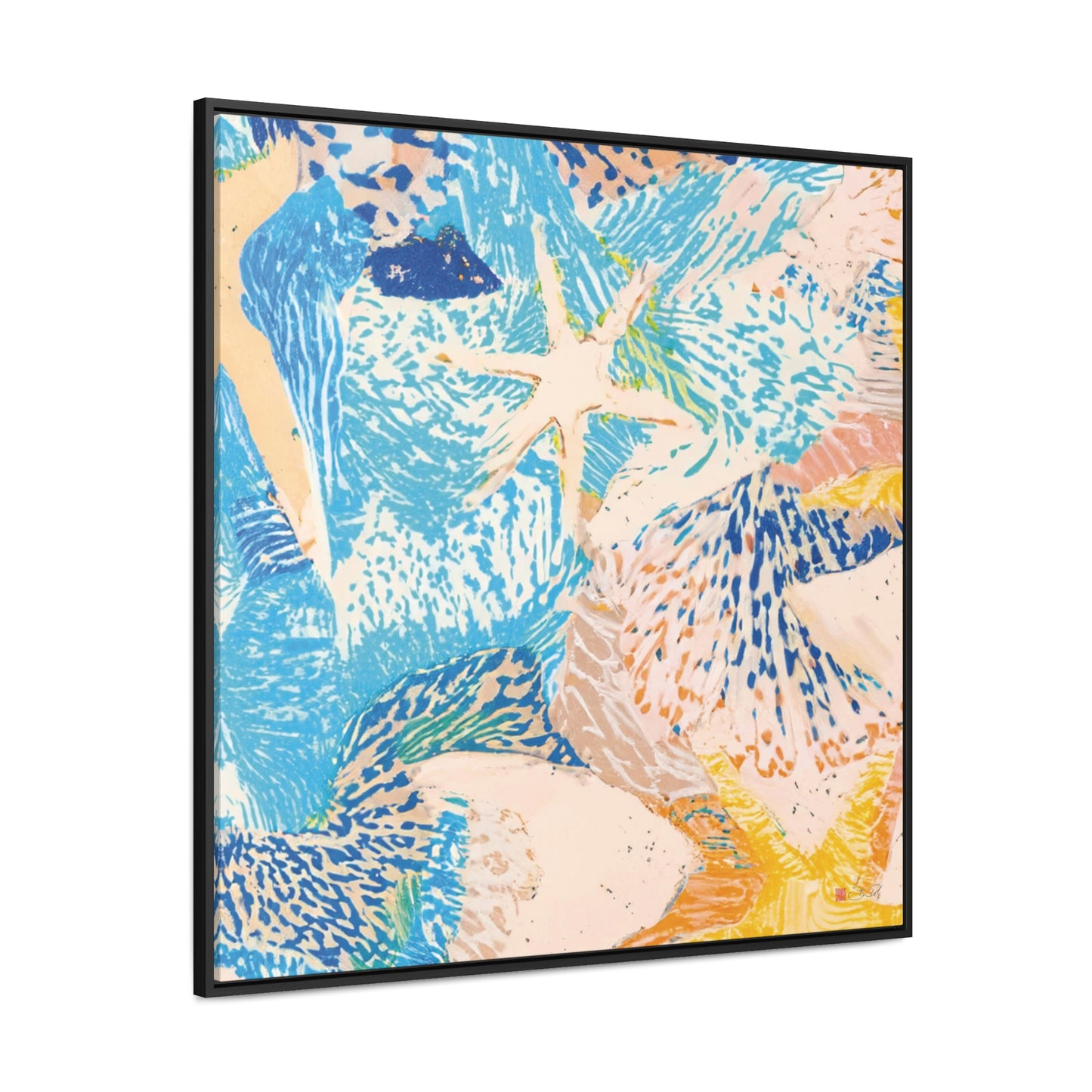 36x36" Framed Canvas Print: "Starfish"