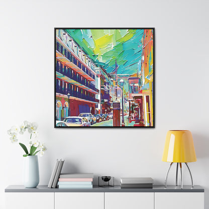 36x36" Framed Canvas Print: "The French Quarter"