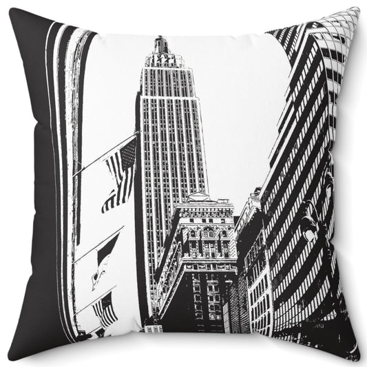 Empire State Building New York Spun Polyester Square Pillow