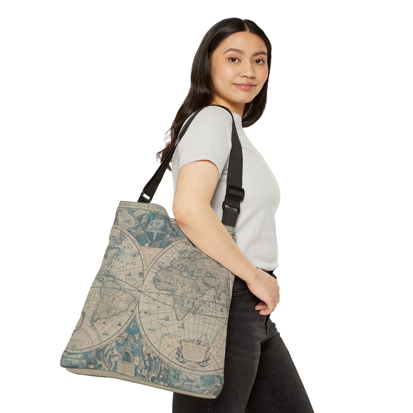 Mercator's Atlas Adjustable Tote Bag