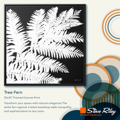 32x32" Framed Canvas: "Tree Fern"